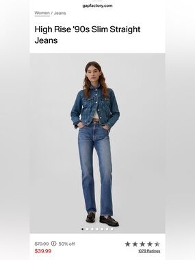 Gap Factory High Rise 90s Slim Straight Jeans